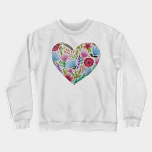 Watercolor floral heart Crewneck Sweatshirt